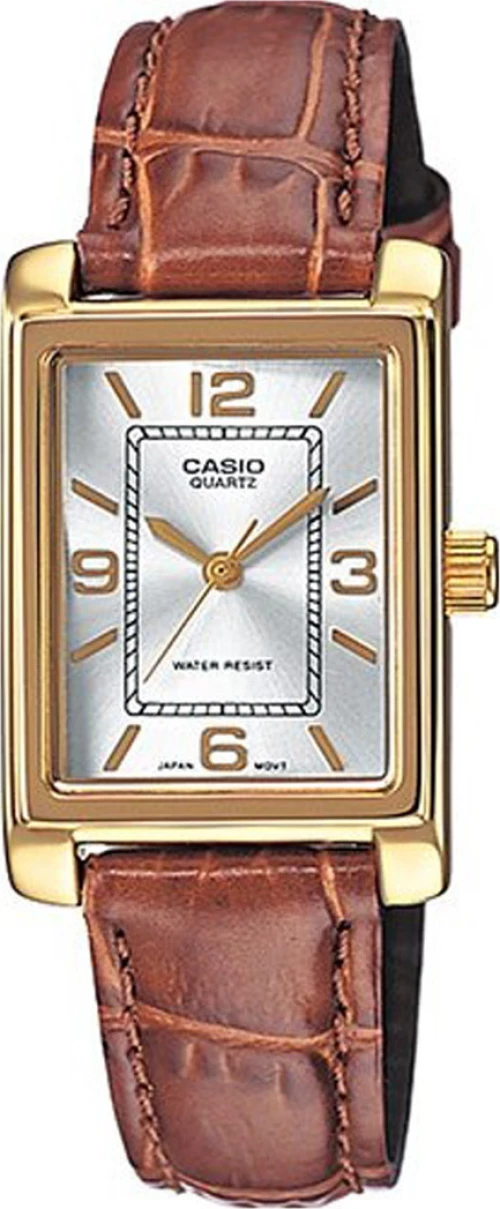 Casio Collection Brown Leather Strap Ltp-1234Pgl-7Aef
