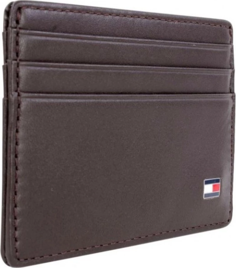 Tommy Jeans Men'S Leather Card Holder Am0Am00653-041 Brown