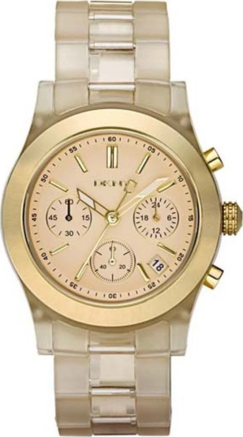 DKNY Ladies Watch Chronograph Champagne Polycarbonate Bracelet
