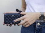 Ogon Designs Quilted Button Wallet Navy