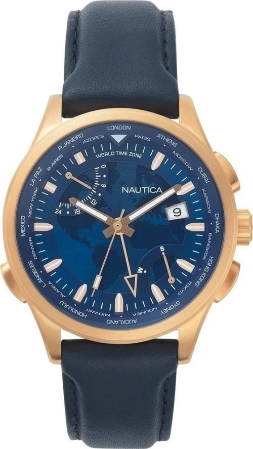 Nautica Shangai Napshg002 Blue Leather Strap