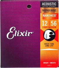 Elixir Nanoweb Light-Medium Phosphor 012-56