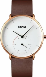 Ανδρικό Ρολόι Skmei με Δερμάτινο Λουράκι (5140) - BROWN-GOL