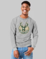 Milwaukee Bucks Sweatshirt (Replica) - GREY MELANGE