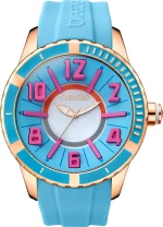Breeze Westside Connection Gold Light Blue Rubber Strap