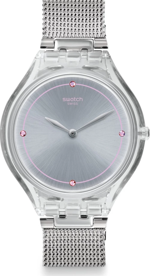 Swatch Skinstones Svok105M Silver Stainless Steel Bracelet