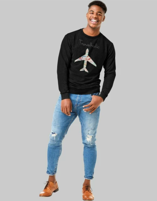 Travelholic Φούτερ - BLACK