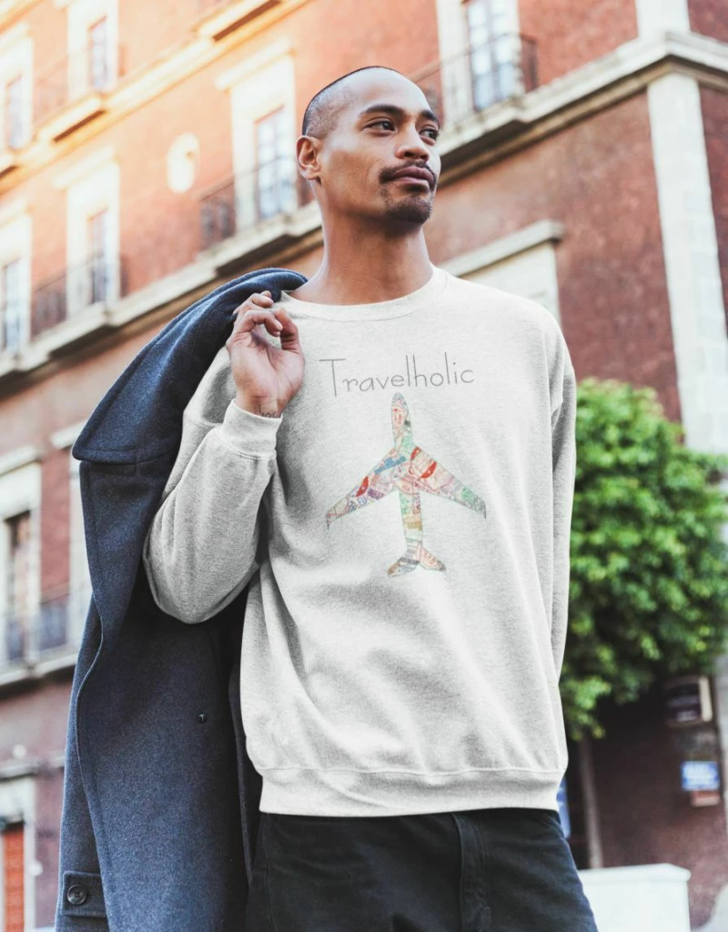 Travelholic Φούτερ - WHITE