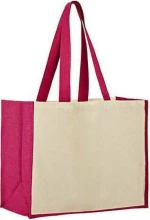 Ubag Sunset Δίχρωμη Τσάντα 100% Βαμβάκι 42X33X20Εκ 28L Natural/Fuchsia