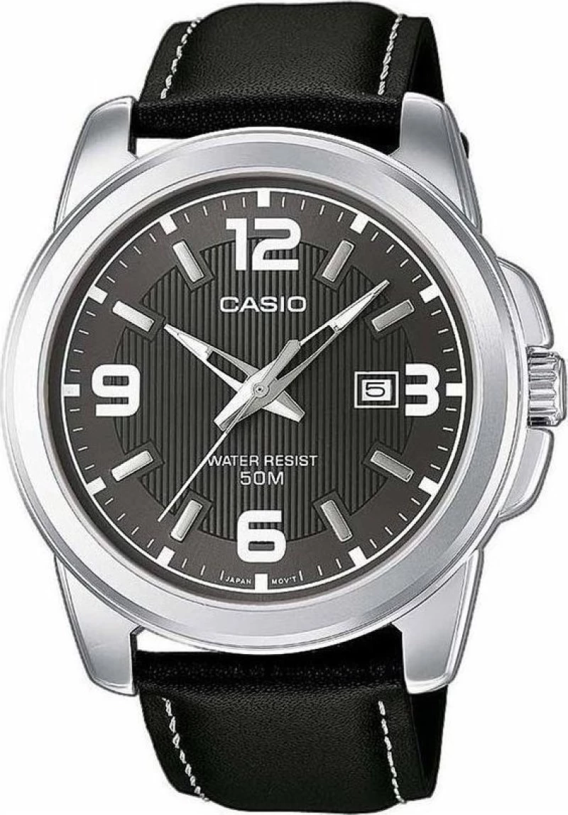 Casio Ρολόι MTP-1314L-8AV με Δερμάτινο Λουράκι σε Μαύρο χρώμα