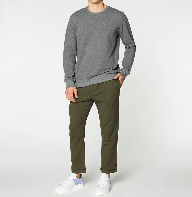 Crew Neck Sweatshirt Melange Grey