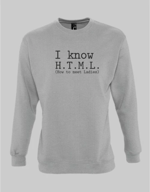 I know HTML Sweatshirt - GREY MELANGE