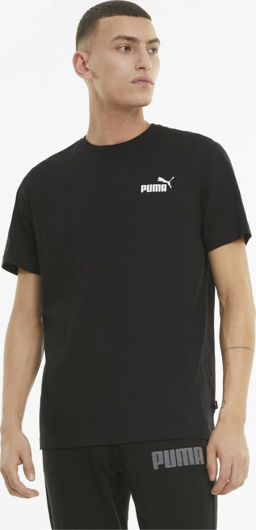 Puma Ess Ανδρικό T-shirt Μαύρο με Λογότυπο