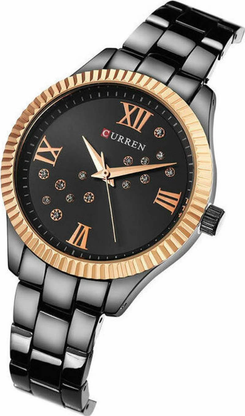 Curren 9009 Black / Rose Gold