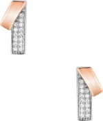 Σκουλαρίκια από ροζ επιχρυσωμένο ασήμι 925° “Ribbon”