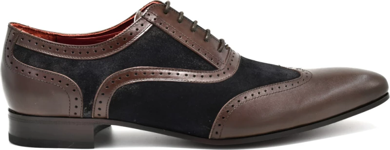 Oxfords suede και δέρμα PACO MILAN Καφέ - Μπλέ Άνδρας Oxfords 4356
