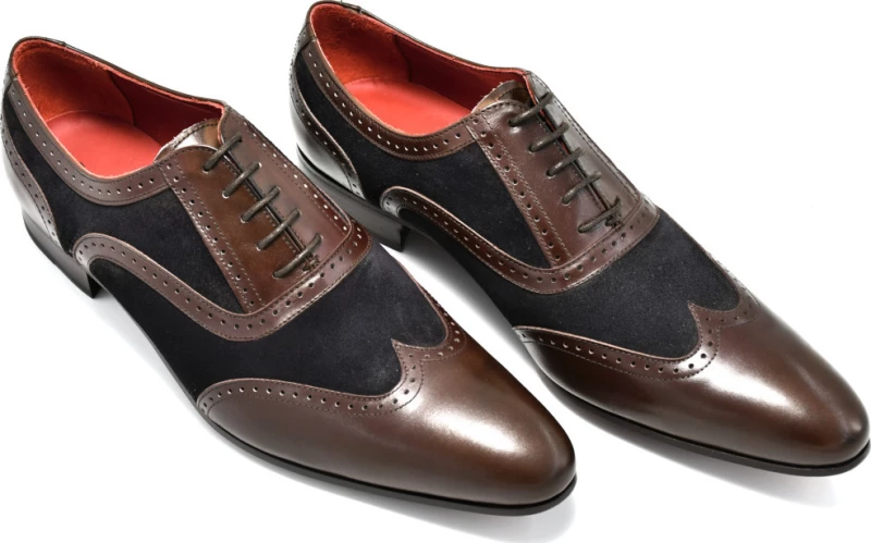 Oxfords suede και δέρμα PACO MILAN Καφέ - Μπλέ Άνδρας Oxfords 4356