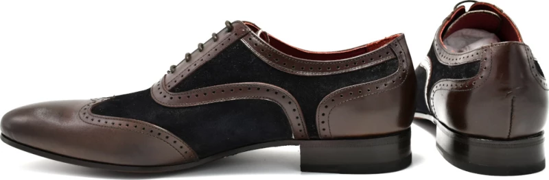 Oxfords suede και δέρμα PACO MILAN Καφέ - Μπλέ Άνδρας Oxfords 4356