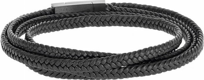 Βραχιόλι Senza Men'S Steel Leather Strap - Ssd3368Bk Ssd3368Bk