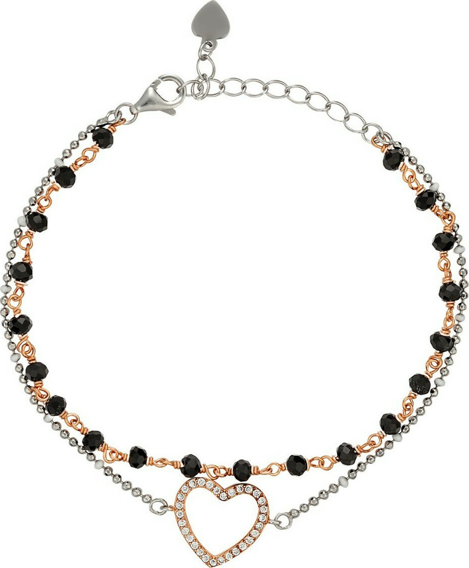 Ασημένιο 925 βραχιόλι με καρδιά ABR-PRS9BBR141BR1