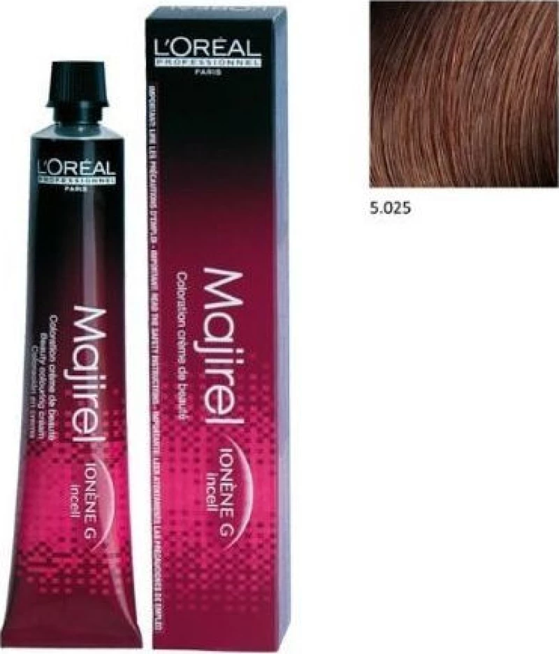 L'Oreal Majirel 5.025 Καστανό Ανοικτό Φυσικό Ιριζέ Ακαζού 50ml