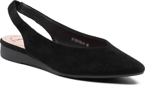 Suede Μπαλαρίνες Μυτερές Betsy 917007/05-01 Μαύρο