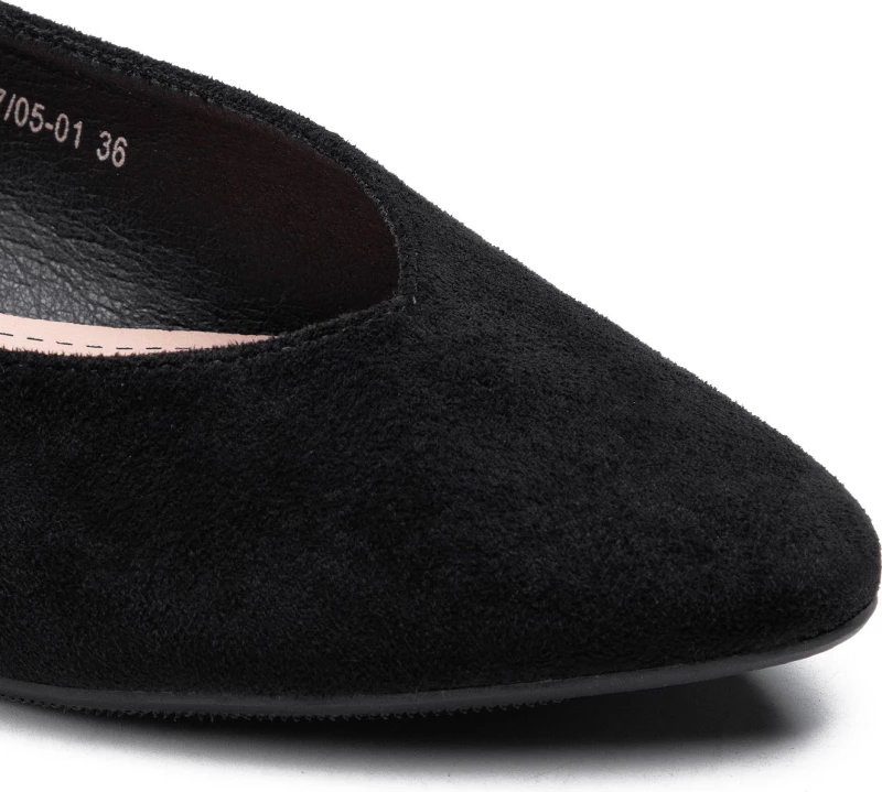 Suede Μπαλαρίνες Μυτερές Betsy 917007/05-01 Μαύρο