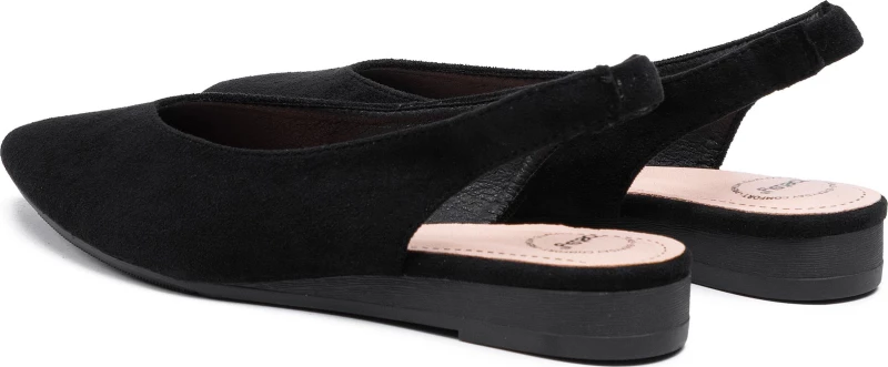 Suede Μπαλαρίνες Μυτερές Betsy 917007/05-01 Μαύρο