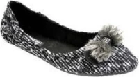 Μπαλαρίνα γυναικεία Footzyfolds Bouclet Black/White 959298