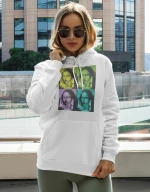Mona Lisa Φούτερ με κουκούλα W - WHITE