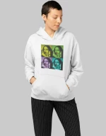 Mona Lisa Φούτερ με κουκούλα W - WHITE