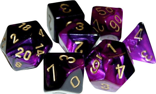 Gemini Polyhedral Black-Purple /gold x7