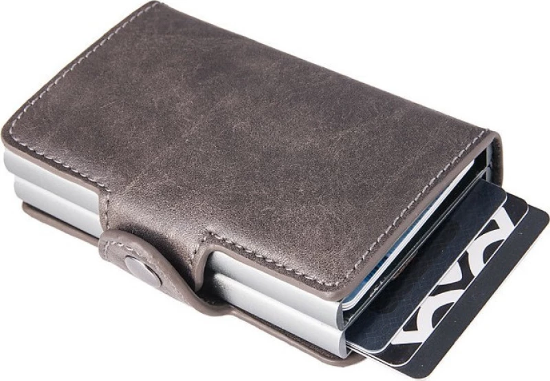 ΜΙΝΙ ΠΟΡΤΟΦΟΛΙ ΔΙΠΛΗ ΚΑΡΤΟΘΗΚΗ Automatic RFID Signal Block Wallet Card Case GREY 800.0017