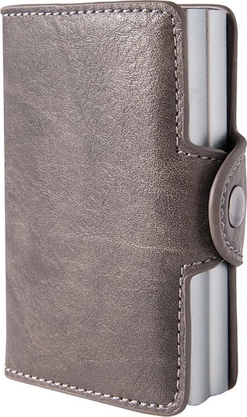 ΜΙΝΙ ΠΟΡΤΟΦΟΛΙ ΔΙΠΛΗ ΚΑΡΤΟΘΗΚΗ Automatic RFID Signal Block Wallet Card Case GREY 800.0017