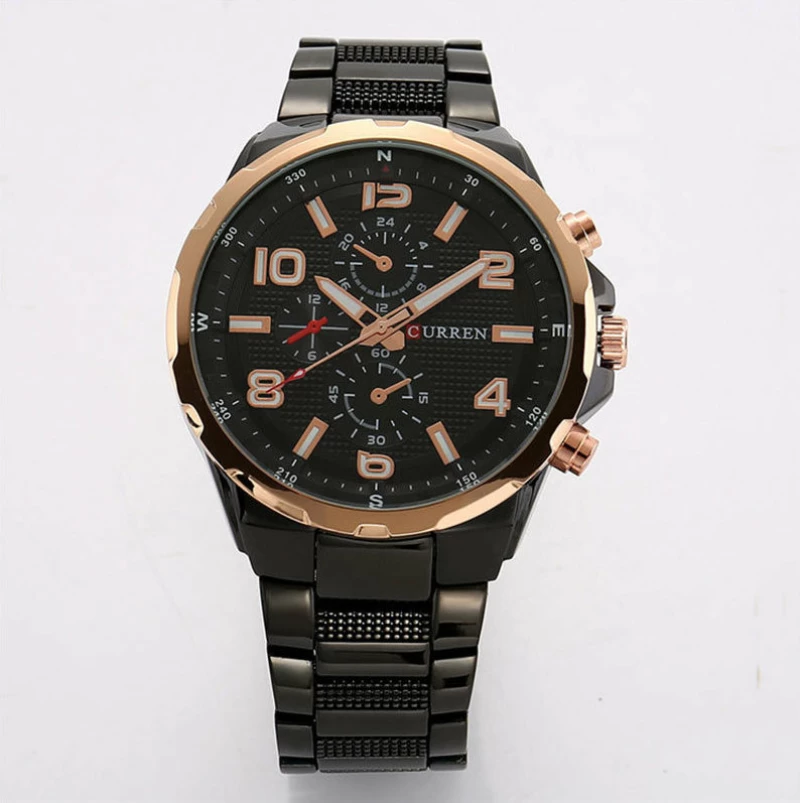 Curren 8276 Black / Rose Gold