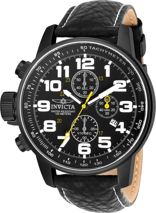 Invicta 3332 IForce Mens Wrist Watch Stainless Steel Quartz Black Dial