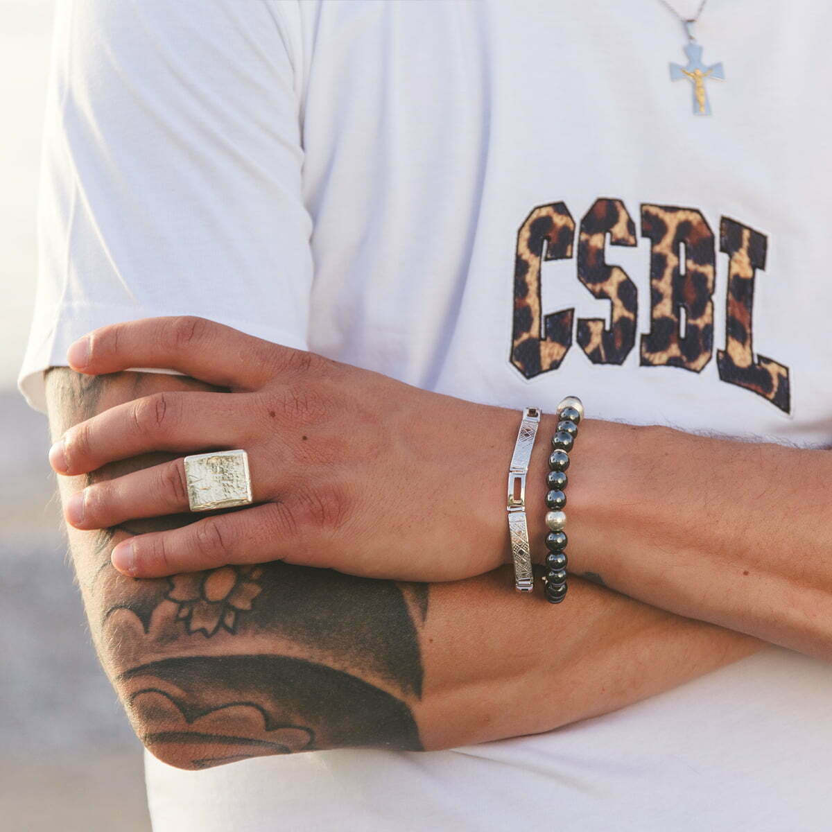 Χειροποίητο Βραχιόλι Hematite με Ασημένια Στοιχεία