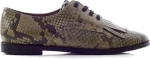 Oxfords δετά με κρόσια CHANIOTAKIS Λαδί Γυναίκα Oxfords 1184 PITONE OLIVE