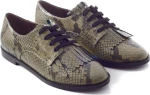 Oxfords δετά με κρόσια CHANIOTAKIS Λαδί Γυναίκα Oxfords 1184 PITONE OLIVE