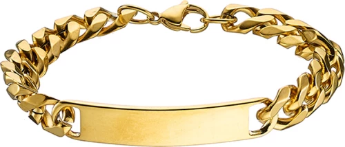 Oxzen Ανδρικό Βραχιόλι Ταυτότητα από Ατσάλι Επιχρυσωμένο