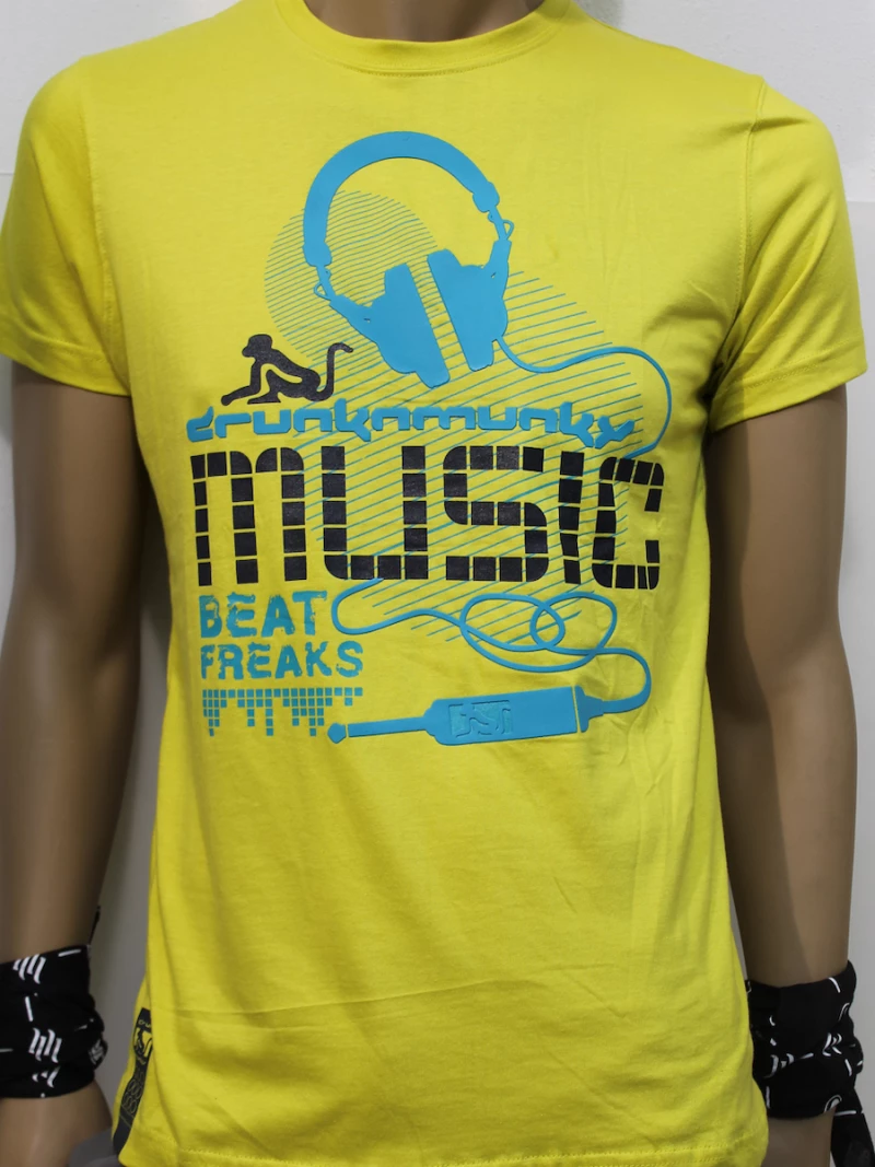 T-Shirt Drunknmunky 7123D Yellow