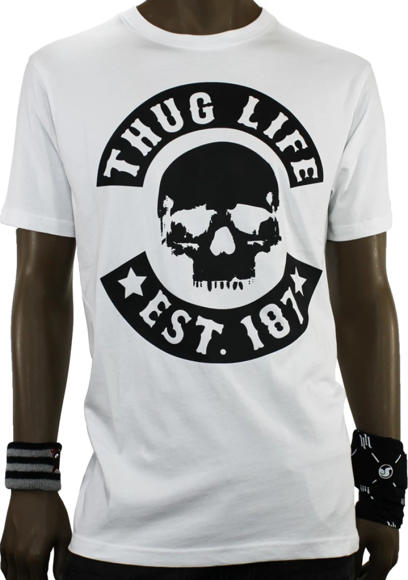 T-Shirt Thug Life TLTS161 White/Black