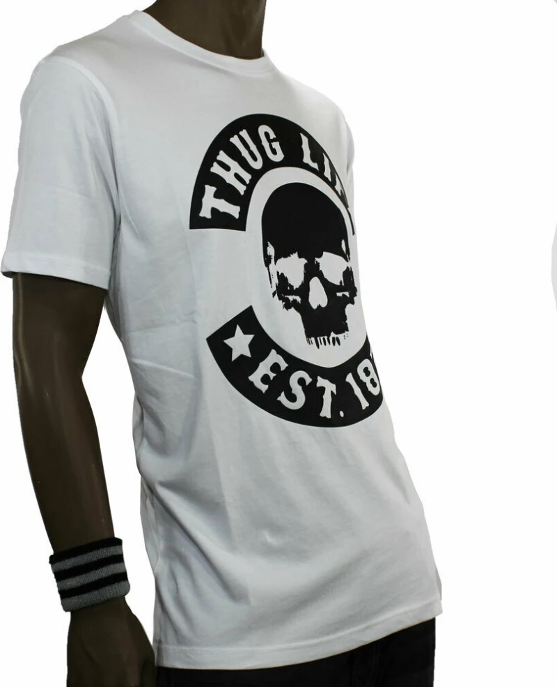 T-Shirt Thug Life TLTS161 White/Black
