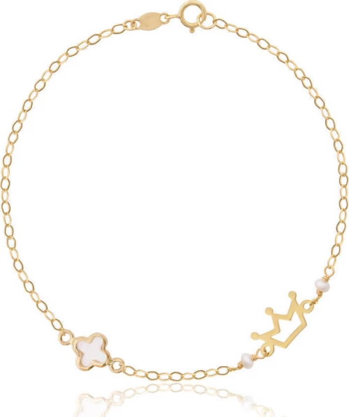 Χρυσό βραχιόλι στέμμα 9Κ