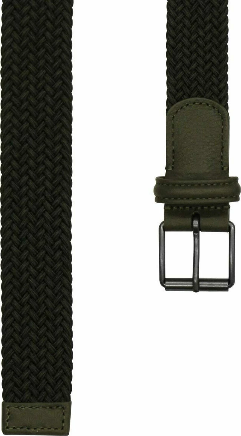 Anderson's Leather-Trimmed Woven Belt Green