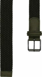 Anderson's Leather-Trimmed Woven Belt Green