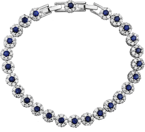 Βραχιόλι ασημί με μπλε ροζέτα