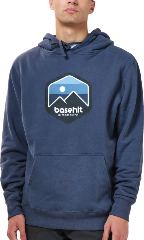 Ανδρικά Φούτερ Basehit | Mountains Logo Hoodie | Mens Hoodies Blue 202.BM20.06
