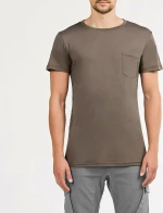 The Project Garments Crew Neck Modal-Blend Pocket T-shirt Taupe