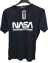 Μπλούζα ανδρική κοντομάνικη NASA Μαύρο